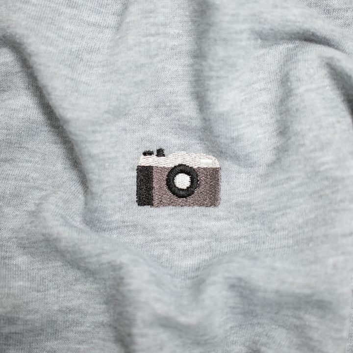 Camera Sweatshirt - Kırçıllı Gri