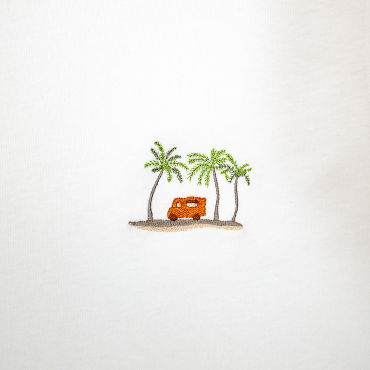 Under The Palm Trees Tshirt - Antik Beyaz