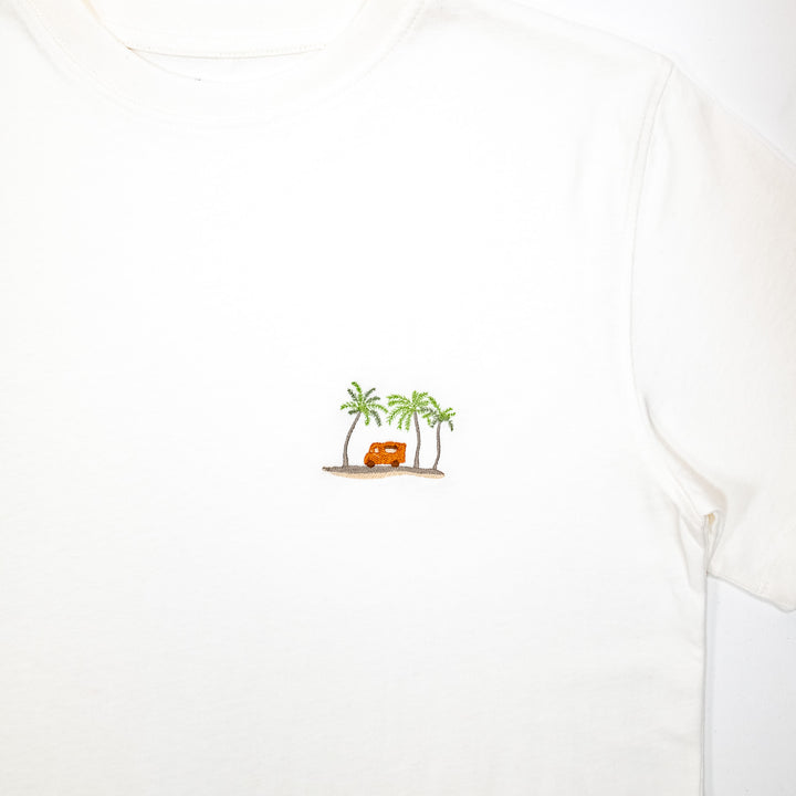 Under The Palm Trees Tshirt - Antik Beyaz