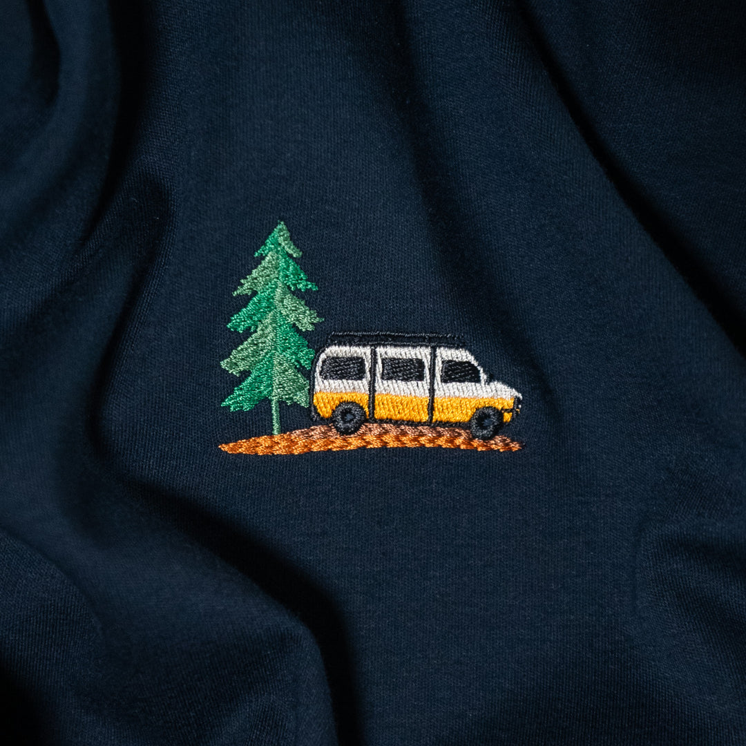 Vanlife & Pine Tshirt - Koyu Lacivert