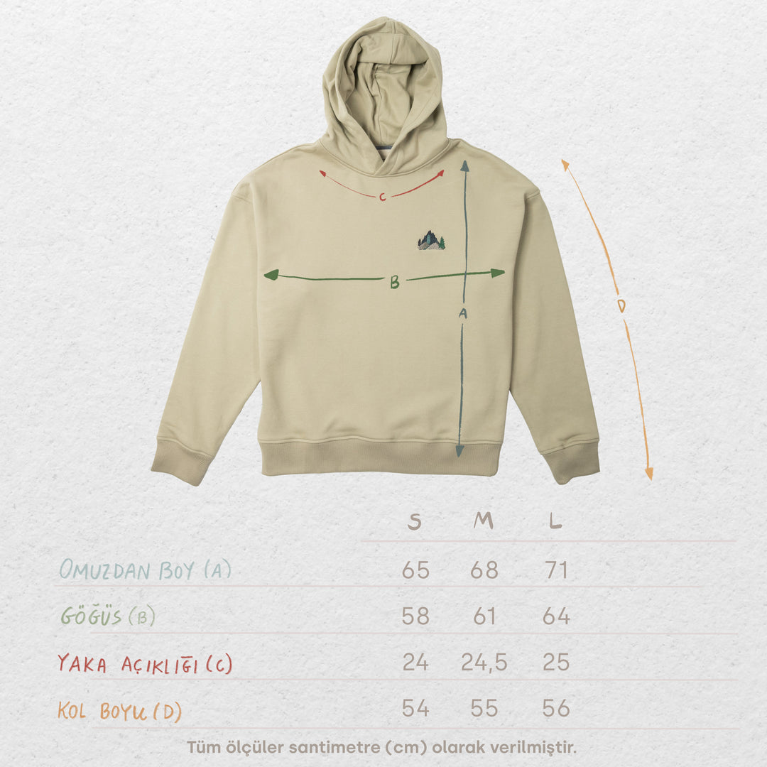 Foggy Mountain Hoodie - Yeşil Bej