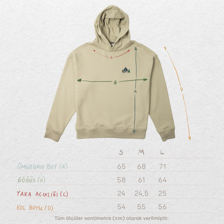 Foggy Mountain Hoodie - Yeşil Bej