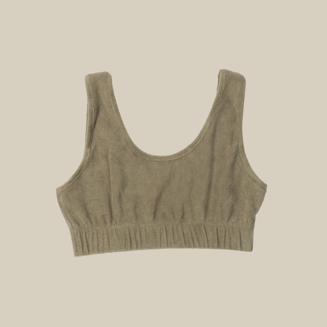 Terry Crop Top - Olive