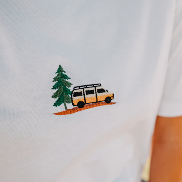 Vanlife & Pine Tshirt - Beyaz