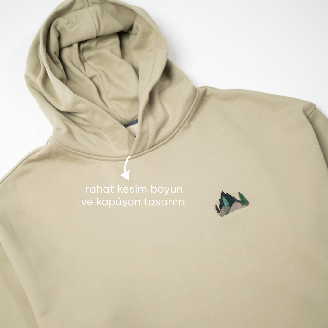 Foggy Mountain Hoodie - Yeşil Bej