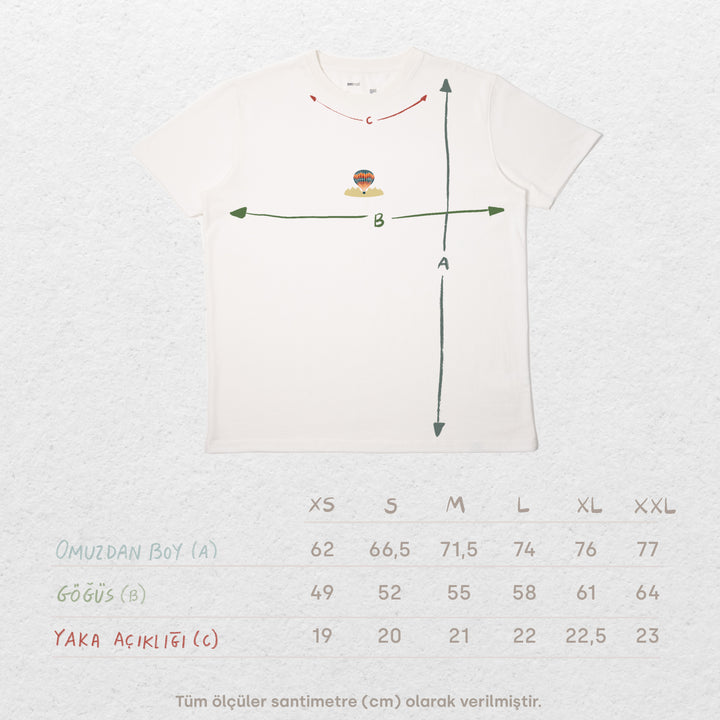 Kapadokya Tshirt - Antik Beyaz
