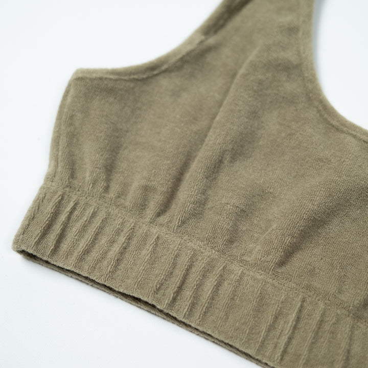 Terry Crop Top - Olive