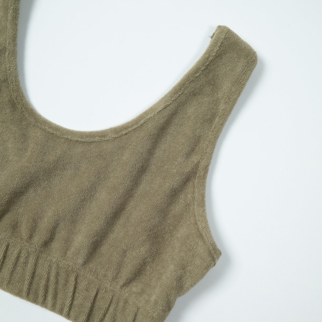 Terry Crop Top - Olive