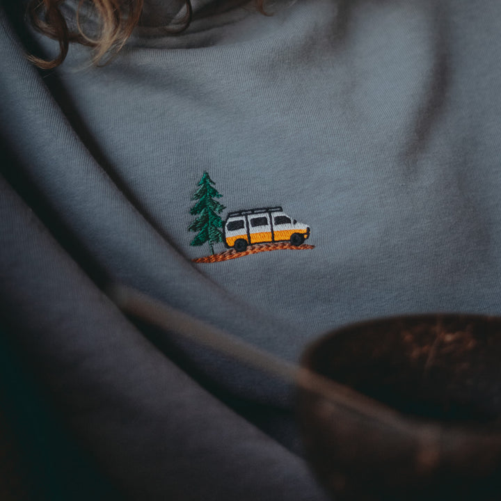 Van Life & Pine Hoodie - Gri