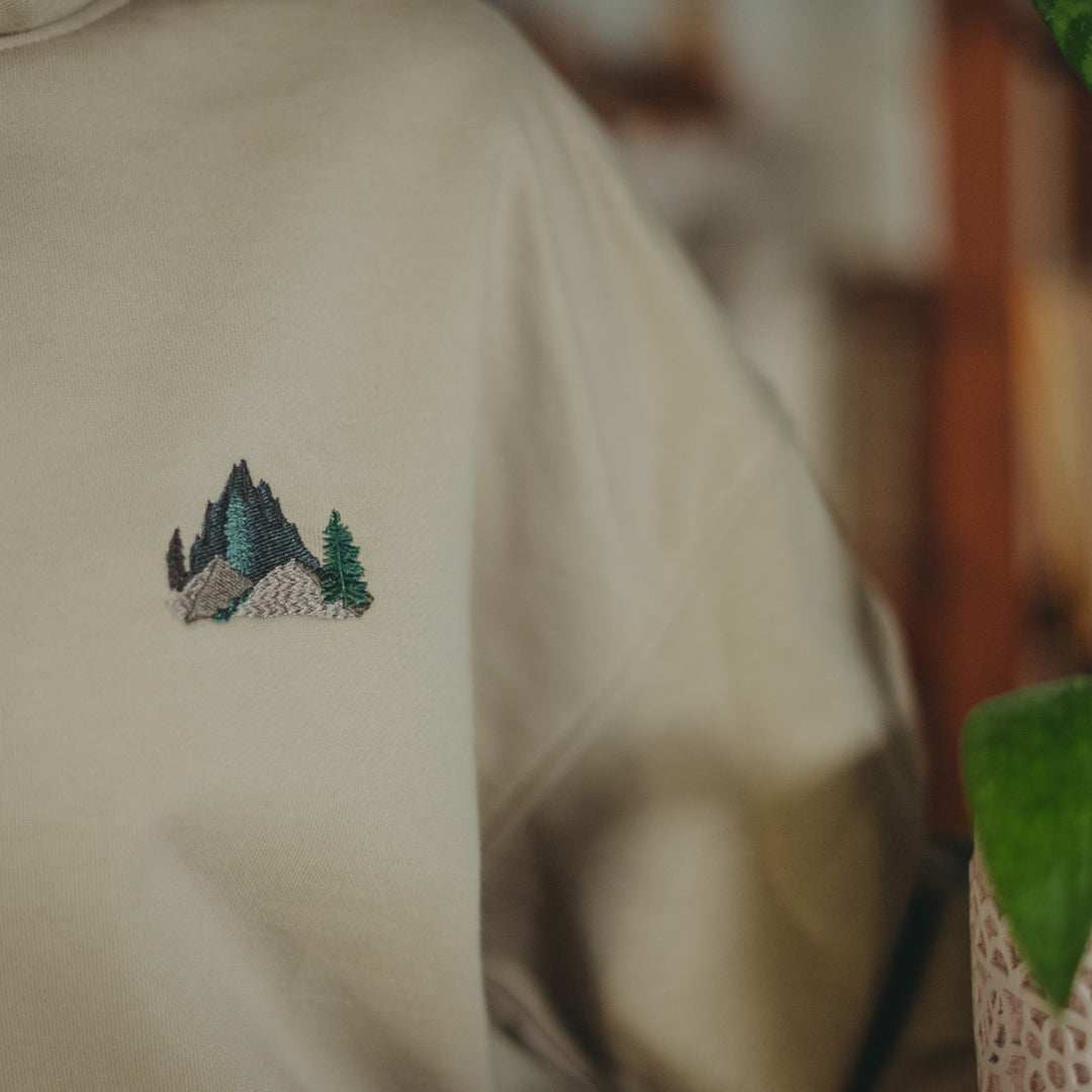 Foggy Mountain Hoodie - Yeşil Bej