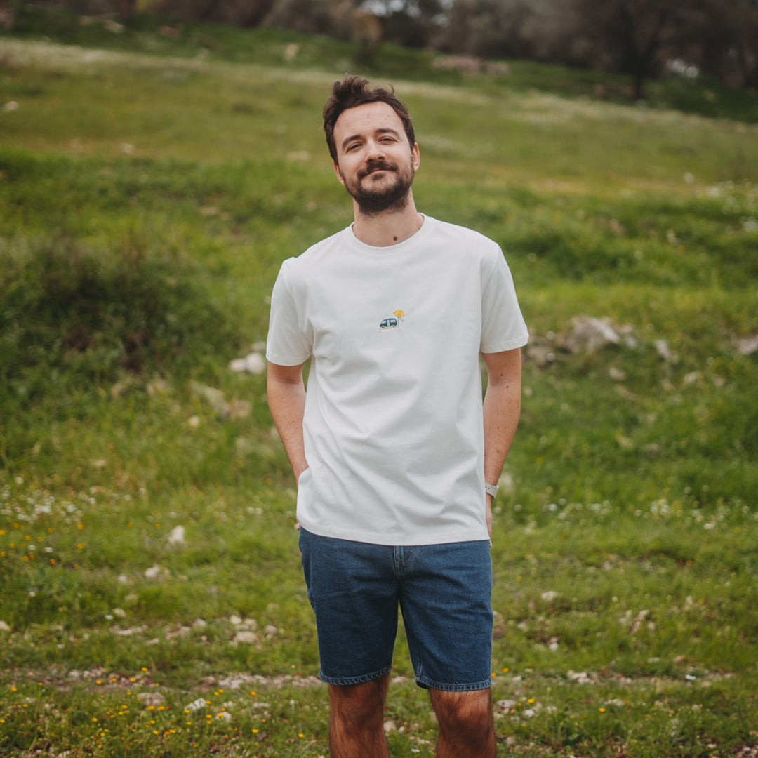 Vanlife & Beach Tshirt - Antik Beyaz