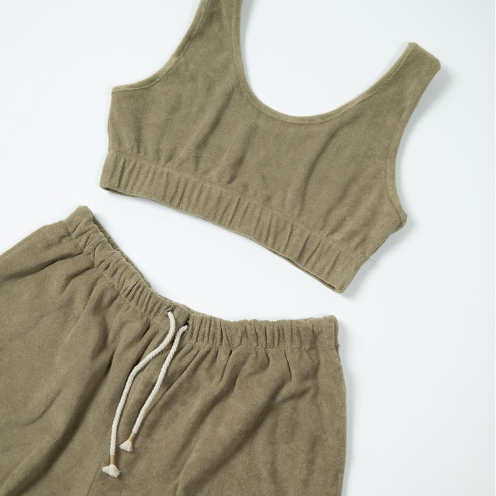 Terry Crop Top - Olive