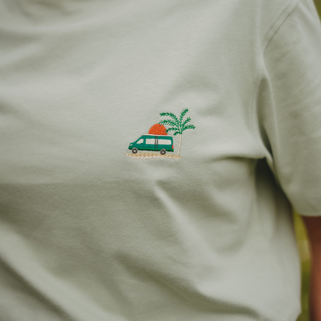 Vanlife & Sunset Tshirt - Adaçayı Yeşili