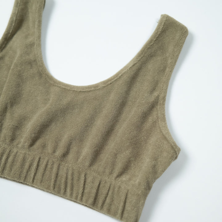 Terry Crop Top - Olive