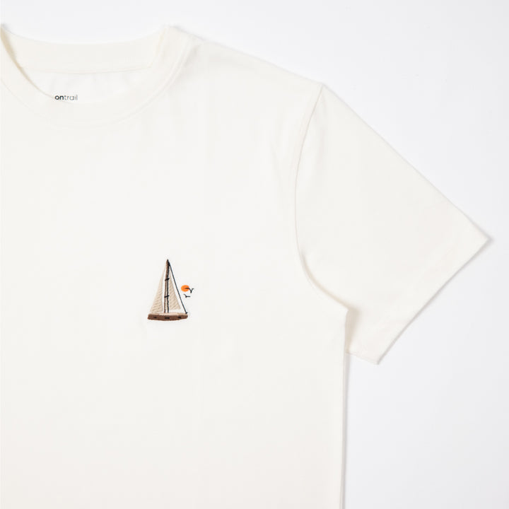 Boat Life Tshirt - Antik Beyaz