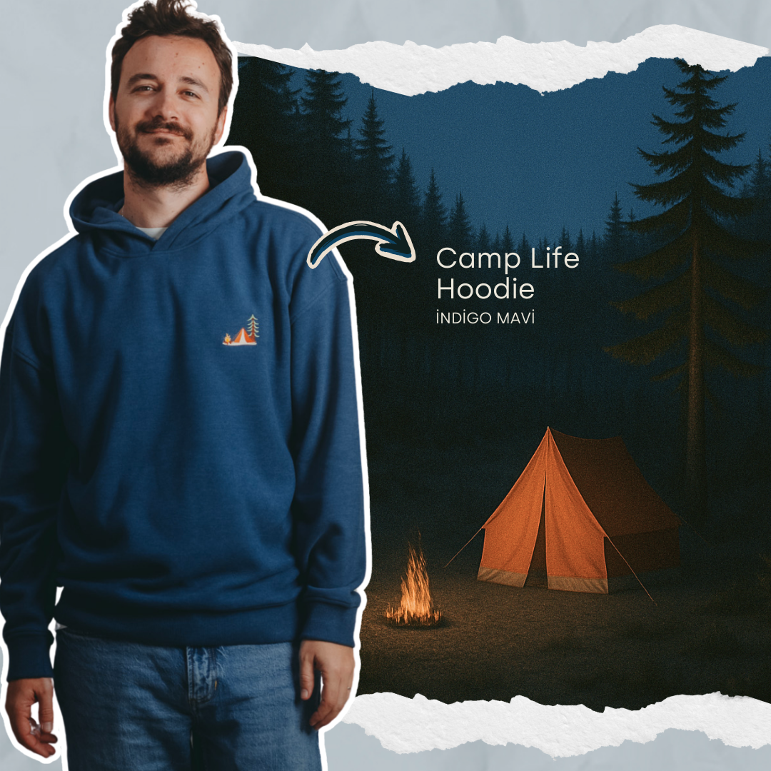 Camp Life Hoodie - İndigo Mavi