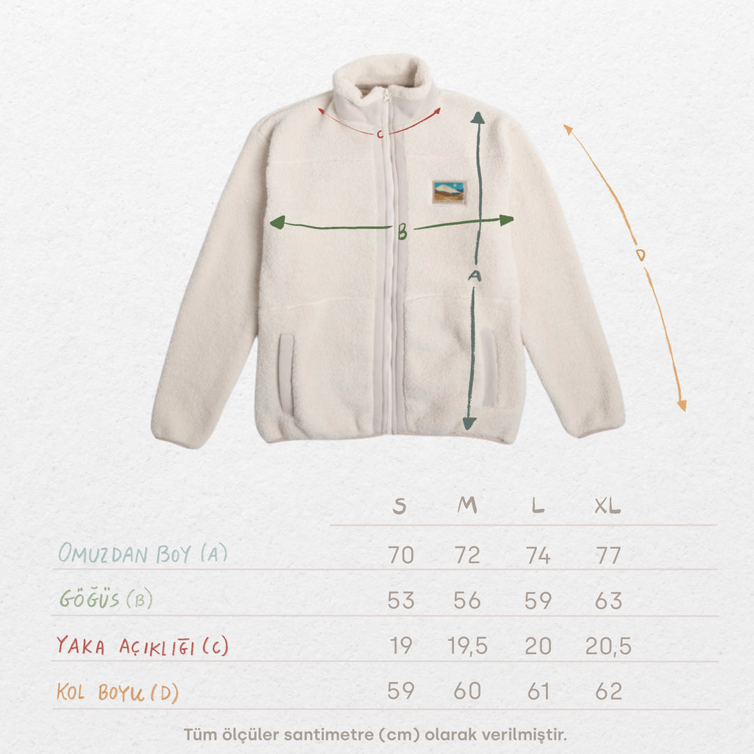 Fermuarlı Sherpa Polar - Krem