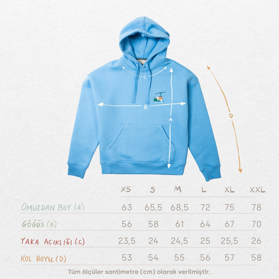 Ski Life Hoodie - Gökyüzü Mavisi