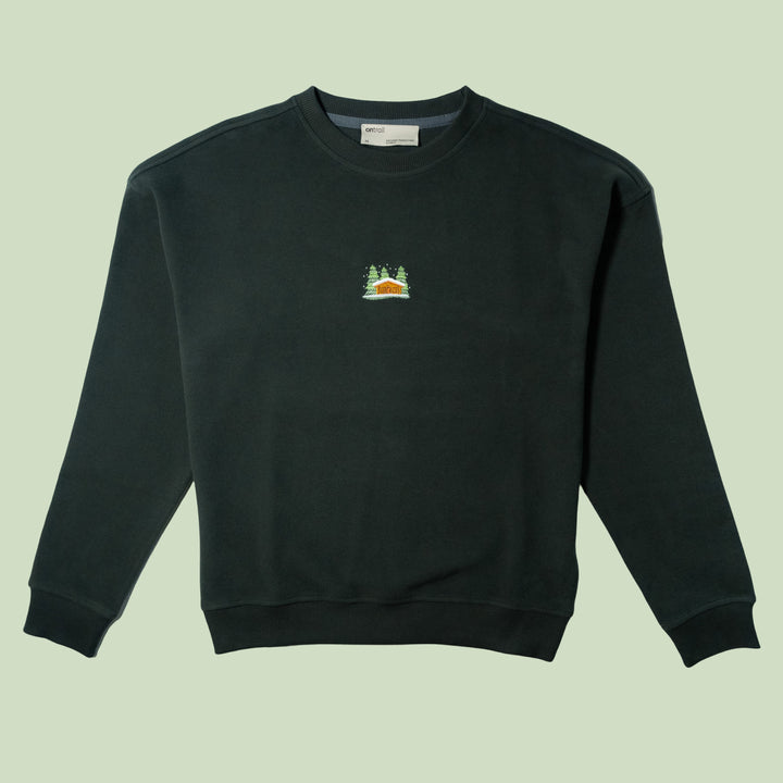 Snowy Cottage Sweatshirt - Haki