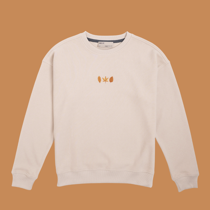 Fall Leaves Sweatshirt - Parşömen Bej