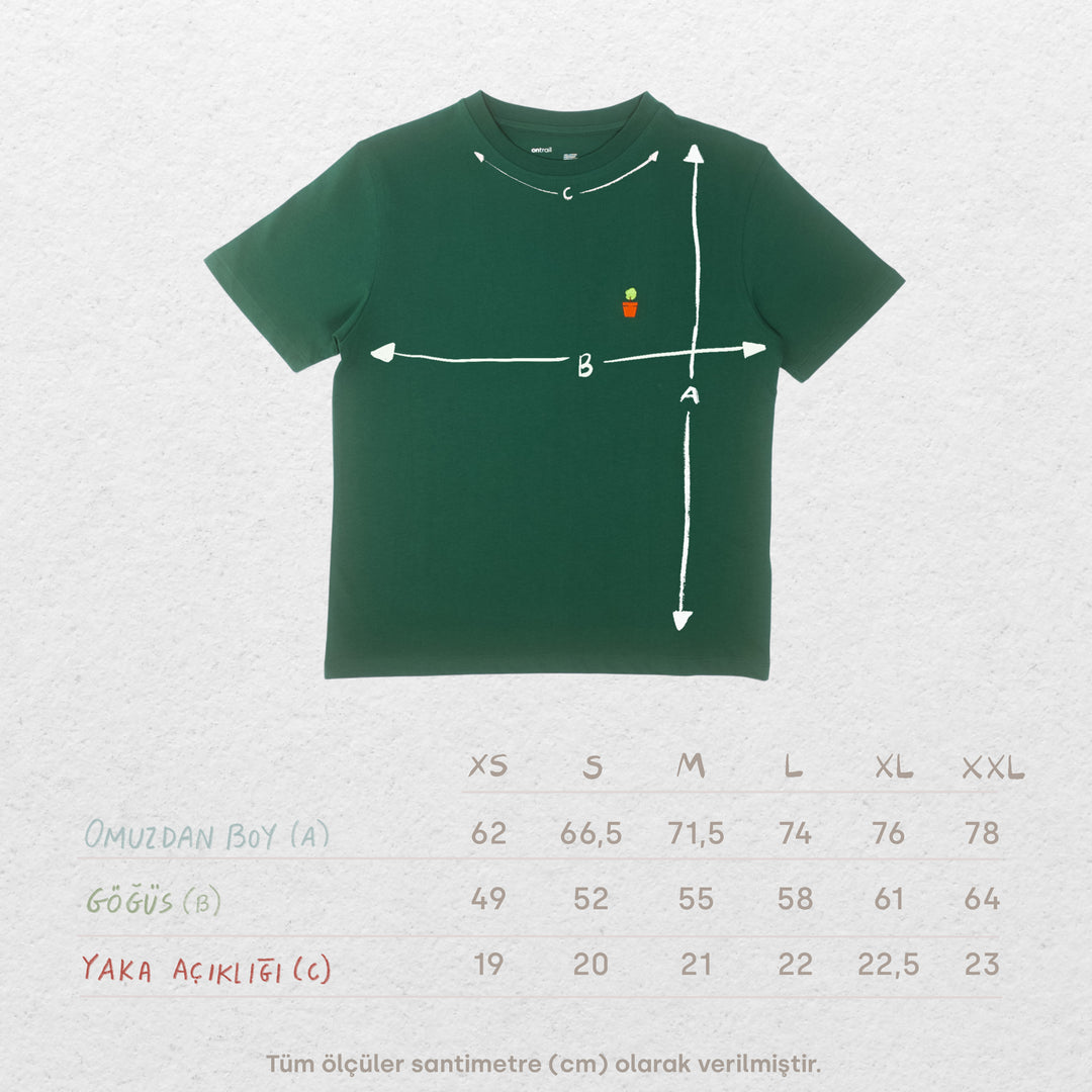 Flowerpot Tshirt - Koyu Yeşil