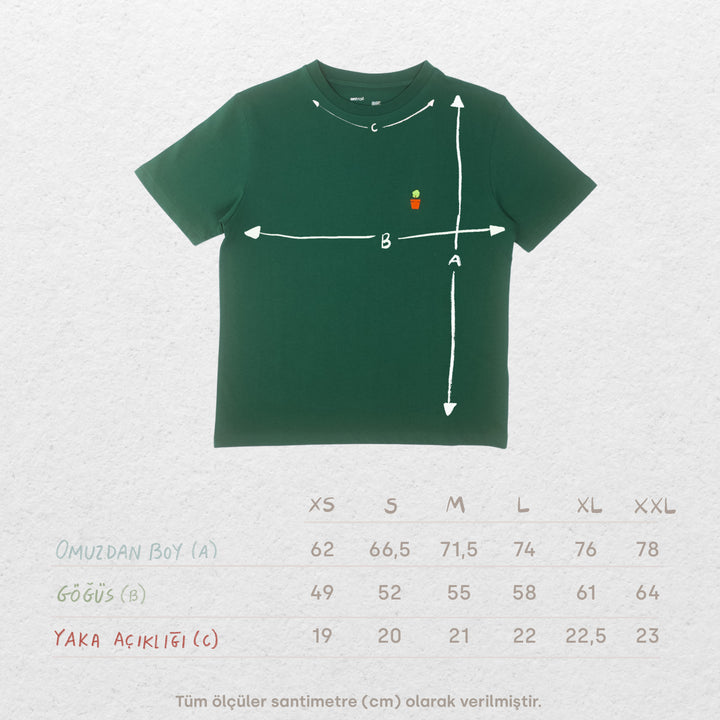 Flowerpot Tshirt - Koyu Yeşil