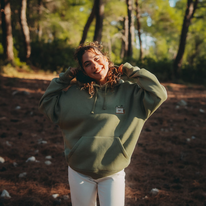 Fireplace Hoodie - Zeytin Yeşili