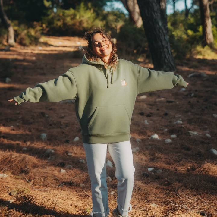 Fireplace Hoodie - Zeytin Yeşili