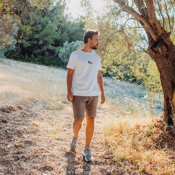 Vanlife & Pine Tshirt - Antik Beyaz